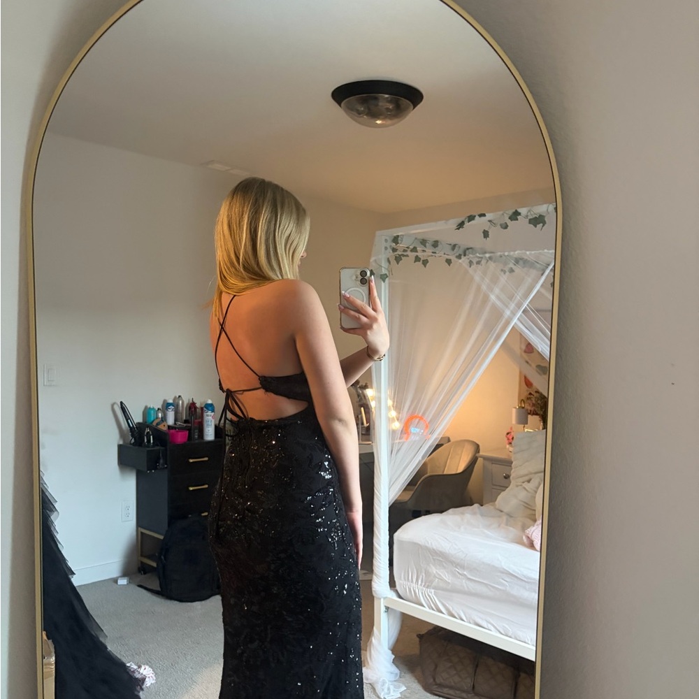Windsor Black Sequin Prom Dress